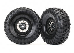Traxxas 8174 Tires and wheels, assembled ( Method 105 black chrome beadlock wheels, Canyon Trail 1.9' tires, foam inserts) (1 left, 1 right)