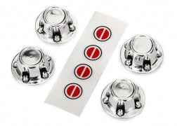Traxxas 8176 Center caps, wheel (chrome) (4)/ decal sheet (requires #8255A extended stub axle)