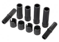 Traxxas 8250 Half shafts, center (internal splined, front (2) & internal splined, rear (2)/ external splined (2)/ pin retainer (4)) (plastic parts only)