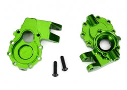 Traxxas 8252G Portal housings, inner (front), 6061-T6 aluminum (green-anodized) (2)/ 3x12 BCS (2)