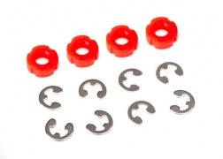 Traxxas 8261 Damper Piston, (red) (4)/ e-clips (8)