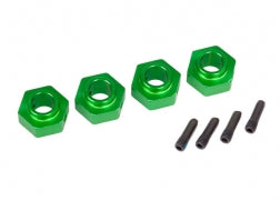 Traxxas 8269G Wheel hubs, 12mm hex, 6061-T6 aluminum ( green-anodized) (4)/ screw pin (4)