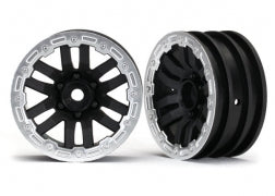 Traxxas 8271X 1.9" Black and Satin Chrome TRX Wheels (2)