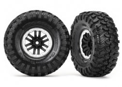 Traxxas 8272X Tires & wheels, assembled, glued (TRX-4® 1.9" satin beadlock wheels, Canyon Trail 4.6x1.9" tires) (2)