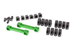 Traxxas 8334G Mounts, suspension arms, aluminum (green-anodized) (front & rear)/ hinge pin retainers (12)/ inserts (6)