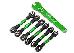 Traxxas 8341G Turnbuckles, aluminum ( green-anodized), camber links, 32mm ( front) (2)/ camber links, 28mm ( rear) (2)/ toe links, 34mm (2)/ aluminum wrench