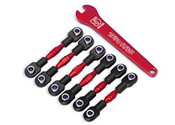 Traxxas 8341R Turnbuckles, aluminum ( red-anodized), camber links, 32mm ( front) (2)/ camber links, 28mm ( rear) (2)/ toe links, 34mm (2)/ aluminum wrench