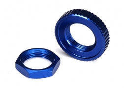 Traxxas 8345 Servo saver nuts, aluminum, blue-anodized (hex (1), serrated (1))