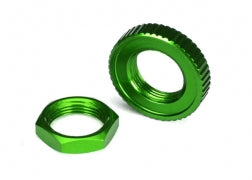 Traxxas 8345G Servo saver nuts, aluminum, green-anodized (hex (1), serrated (1))