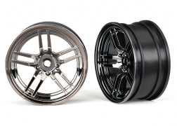 Traxxas 8371 1.9" Black Chrome Split-Spoke Front Wheels (2)