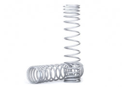 Traxxas 8444X Spring, shock, front (silver) (GTR) (progressive, 0.833 rate, white stripe) (2)