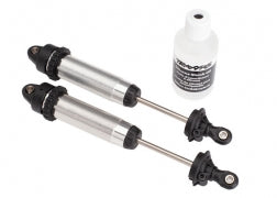 Traxxas 8450 Shocks, GTR, 134mm, silver aluminum (fully assembled w/o springs) (front, threaded) (2)