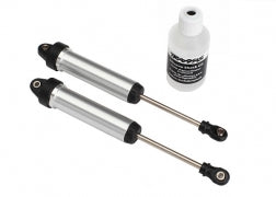 Traxxas 8451 Shocks, GTR, 134mm, silver aluminum (fully assembled w/o springs) (front, no threads) (2)