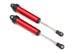 Traxxas 8451R Shocks, GTR, 134mm, aluminum (red-anodized) (fully assembled w/o springs) (front, no threads) (2)