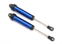 Traxxas 8451X Shocks, GTR, 134mm, aluminum (blue-anodized) (fully assembled w/o springs) (front, no threads) (2)