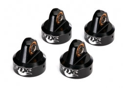 Traxxas 8456 Shock caps, aluminum (black-anodized), Fox® shocks (4)