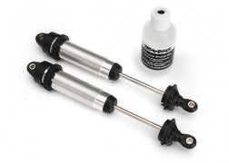 Traxxas 8460 Shocks, GTR, 139mm, silver aluminum (fully assembled w/o springs) (rear, threaded) (2)
