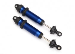 Traxxas 8460X Shocks, GTR, 139mm, aluminum (blue-anodized) (fully assembled w/o springs) (rear, threaded) (2)