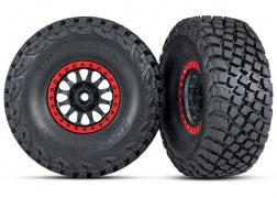 Traxxas 8474 Tires and wheels, assembled, glued ( Method Race Wheels, black with red beadlock, BFGoodrich® Baja KR3 tires) (2)