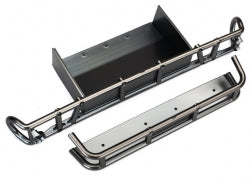 Traxxas 8536X Bumper, rear/ bumper extension (satin black chrome-plated)