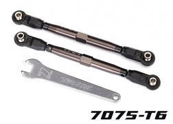 Traxxas 8547A Toe links, front, Unlimited Desert Racer® ( TUBES dark titanium anodized, 7075-T6 aluminum, stronger than titanium) ( 102mm) (2) (assembled with rod ends and hollow balls)/ aluminum wrench, 7mm (1) UDR