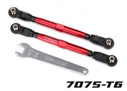Traxxas 8547R Toe links, front, Unlimited Desert Racer® ( TUBES red-anodized, 7075-T6 aluminum, stronger than titanium) ( 102mm) (2) (assembled with rod ends and hollow balls)/ aluminum wrench, 7mm (1) UDR