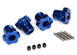 Traxxas 8654 Wheel hubs, splined, 17mm (blue-anodized) (4)/ 4x5 GS (4), 3x14mm pin (4)