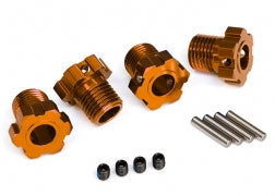 Traxxas 8654A  Wheel hubs, splined, 17mm (orange-anodized) (4)/ 4x5mm GS (4)/ 3x14mm pin (4)