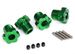 Traxxas 8654G Wheel hubs, splined, 17mm (green-anodized) (4)/ 4x5 GS (4), 3x14mm pin (4)