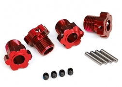 Traxxas 8654R  Wheel hubs, splined, 17mm (red-anodized) (4)/ 4x5 GS (4), 3x14mm pin (4)