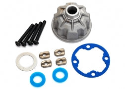 Traxxas 8681X Carrier, differential (aluminum)/ x-ring gaskets (2)/ ring gear gasket/ spacers (4)/ 12.2x18x0.5 metal washer