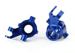 Traxxas 8937X Maxx Steering blocks, 6061-T6 aluminum ( blue-anodized), left & right