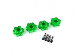 Traxxas 8956G Wheel hubs, hex, aluminum ( green-anodized) (4)/ 4x13mm screw pins (4)