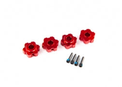 Traxxas 8956R Wheel hubs, hex, aluminum ( red-anodized) (4)/ 4x13mm screw pins (4)