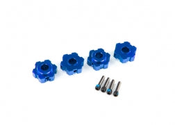 Traxxas 8956X Wheel hubs, hex, aluminum ( blue-anodized) (4)/ 4x13mm screw pins (4)