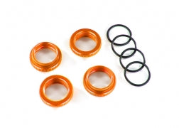 Traxxas 8968A Spring retainer ( adjuster), orange-anodized aluminum, GT-Maxx® shocks (4) (assembled with o-ring)