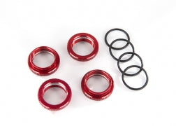Traxxas 8968R Spring retainer ( adjuster), red-anodized aluminum, GT- Maxx® shocks (4) (assembled with o-ring)