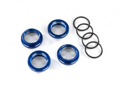 Traxxas 8968X Spring retainer ( adjuster), blue-anodized aluminum, GT- Maxx® shocks (4) (assembled with o-ring)