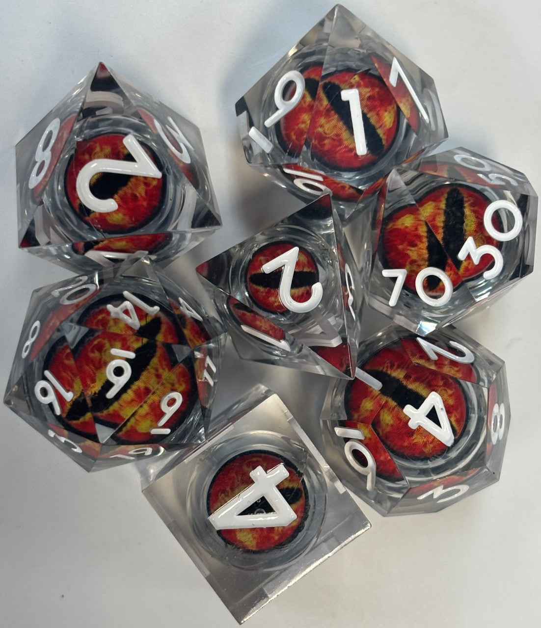 Gamerz Guard RD01121 Confined Rage Dragon Eyes Resin 7 Dice Set