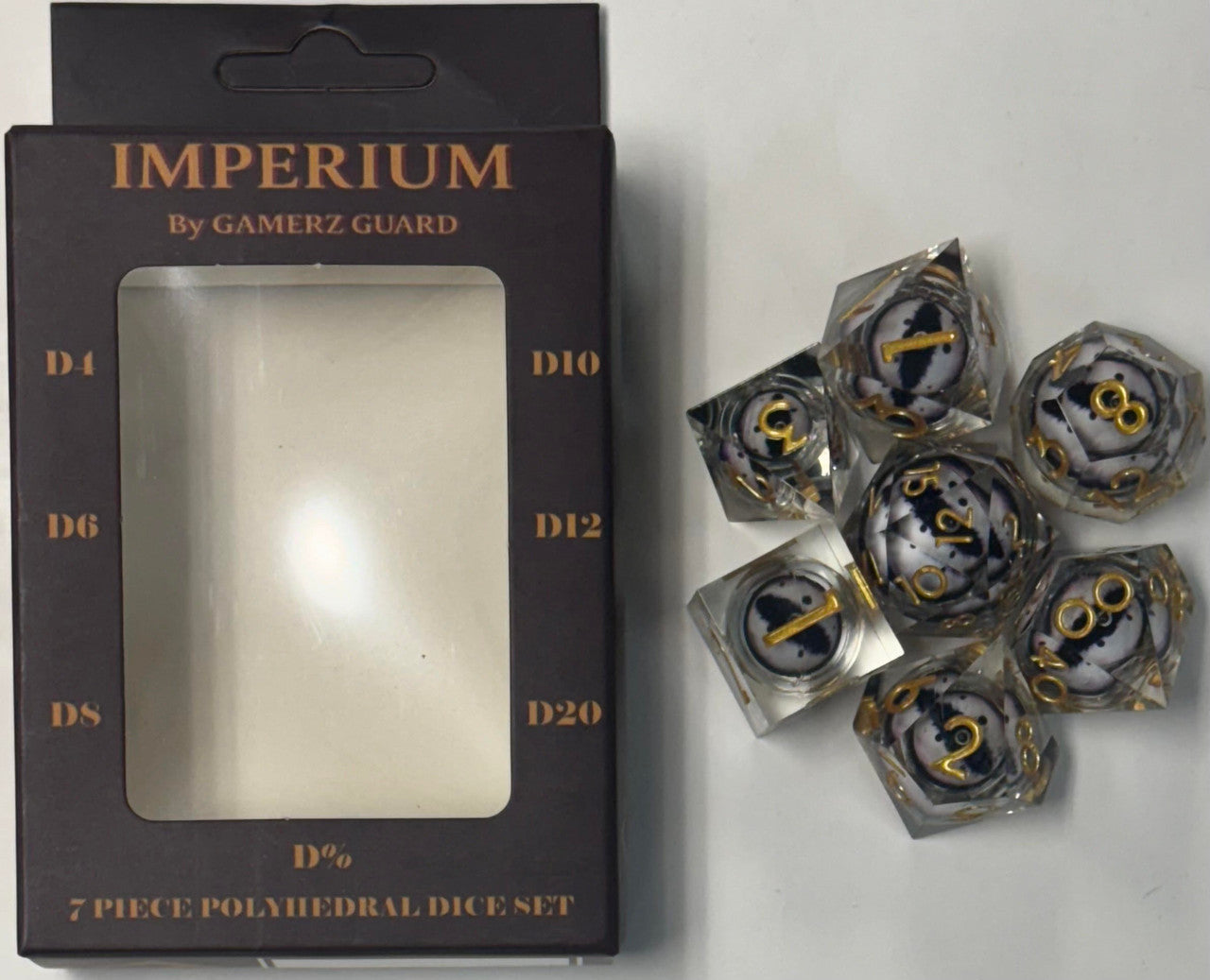 Gamerz Guard RD01268 Trophy of the Demon Dragon Eyes Resin 7 Dice Set