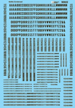 Microscale 90022 HO Alphabets & Numbers - Condensed Gothic -- Black