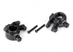Traxxas 9037 Steering blocks, extreme heavy duty, black (left & right)/ 3x20mm BCS (2) (for use with #9080 upgrade kit)