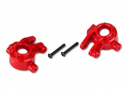 Traxxas 9037R Steering blocks, extreme heavy duty, red (left & right)/ 3x20mm BCS (2) (for use with #9080 upgrade kit)