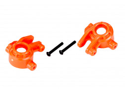 Traxxas 9037T Steering blocks, extreme heavy duty, orange (left & right)/ 3x20mm BCS (2) (for use with #9080 upgrade kit)