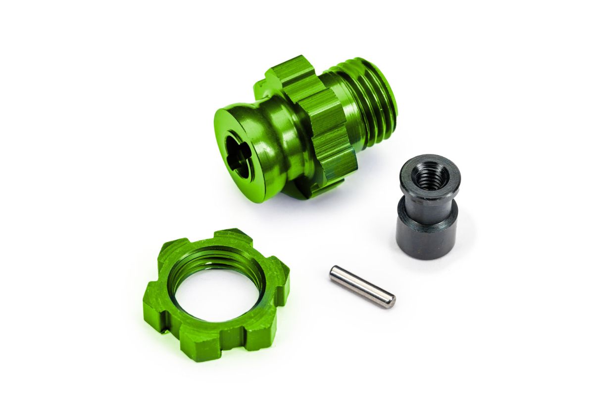 Traxxas 9087-GRN 17 mm Green Aluminum Splined Wheel Hub & Nut