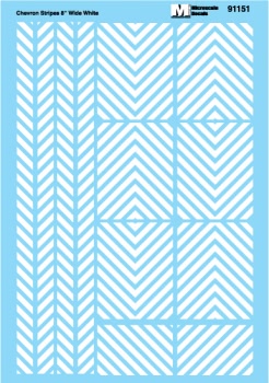 Microscale 91151 HO 45-Degree Angle Barricade Stripes -- White