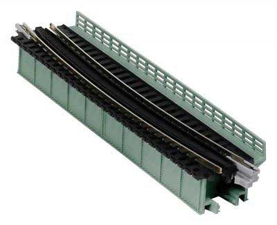 KATO 20472 20-472 Single-Track Curved Deck-Girder Bridge, Code 80 Track - Assembled - Unitrack -- 19" 481mm Radius, 15 Degrees (gray) N Scale
