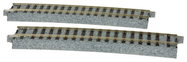 KATO 2290 Curved Track - 2 Pieces -- Right 867mm (34-1/8") 10-Degree HO Scale