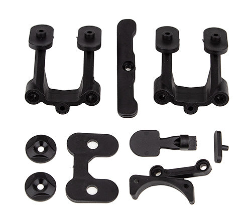 Associated 92312 RC10B74.2 Rear Body, Wing & Fan Mounts w/Rear Bumper