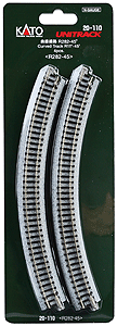 KATO 20110 Curved Roadbed Track Section - Unitrack -- 45-Degree, 11" 282mm Radius N Scale